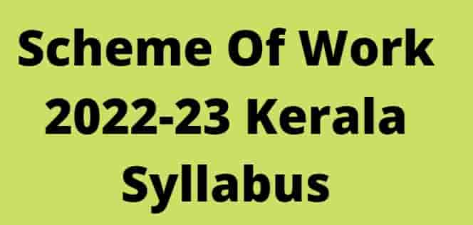 Scheme Of Work Kerala Syllabus